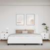 Bed Frame with Mattress Pure White 180 x 200 cm Fabric