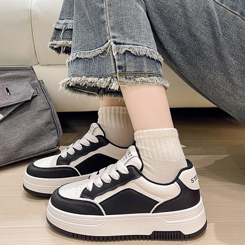 Leather Platform White Shoes Women's Shoes Early Spring New Heightening Board Shoes Children's Casual Shoes Women's Sports Shoes