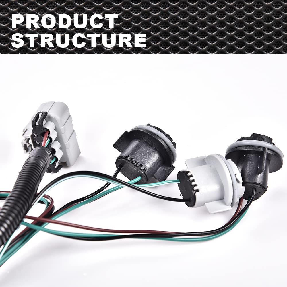 Tail Light Wiring Harness Compatible with 2007 2008 2009 2012 2013 2014 Chevy Silverado 1500 2500HD 3500HD/ 2007-2014 GMC Sierra 3500HD Tail Light