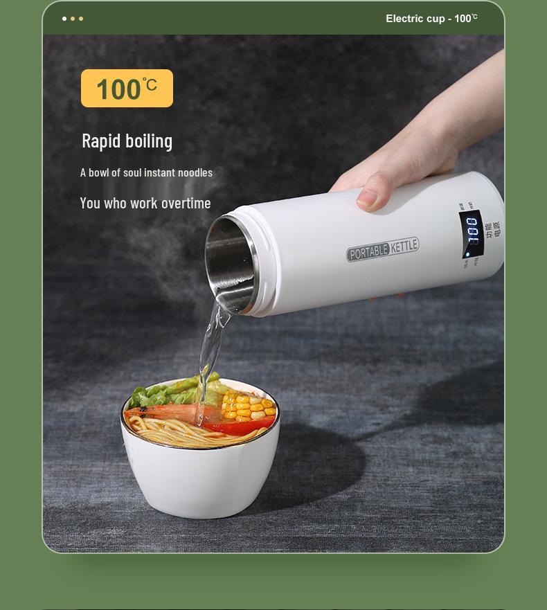 Compact Electric Travel Kettle with Constant Temperature and Insulation for Dorms and More