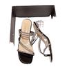 Two wear cool slippers, women's summer wear, new rhinestone crystal thick heel sandals, high heels