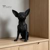 Černý Pes Dekorace 3D Tištěná Figurka Čivavy, Moderní Soška, Plastová Mini Figurka Štěně Sochařství pro Dekoraci Stolu, Dárek Socha pro Milovníky Domácích Mazlíčků