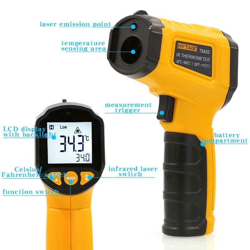 Handheld Non Contact Heat Laser Temperature Digital Infrared Thermometer for Cooking,BBQ,Pizza Oven,-58℉~1022℉(-50℃~600℃ 2