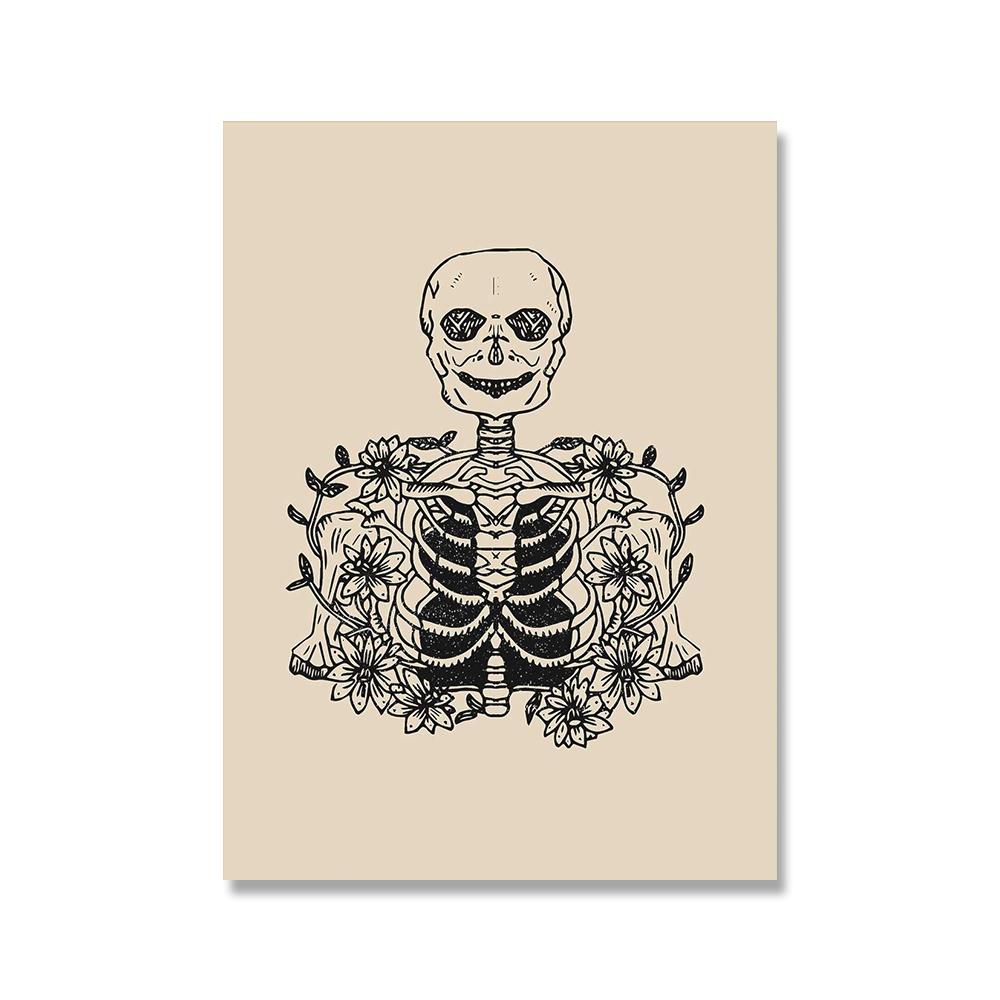 Halloween Skeleton Pumpkin Black Cat Wall Art Canvas Painting Nordic Posters And Prints Wall Pictures For Home Living Room Decor