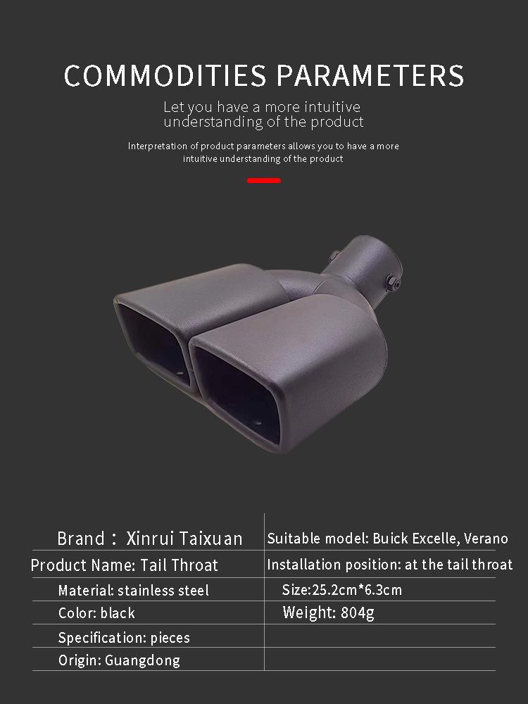 Matte Black Double Outlet Bent Stainless Steel Tailpipe for CHR 18-20, Prius, IZOA, Escort