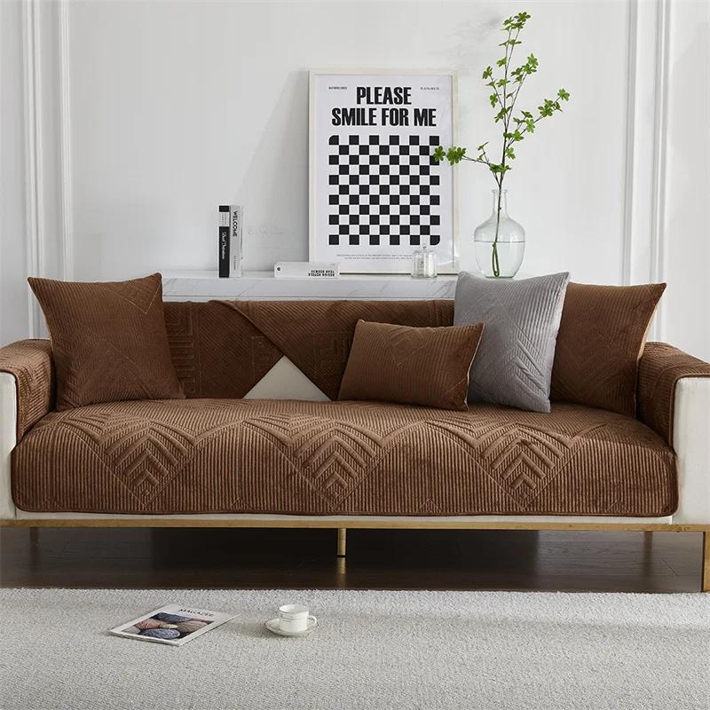 Thicken Plush Sofa Cover Nordic Universal Sofas Towel Anti-slip Combination Couch Cushion Slipcover for Living Room Protection