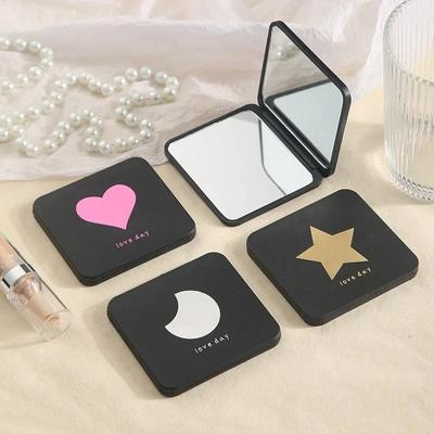 Specchio per trucco pieghevole Specchio per trucco mini quadrato Specchio per trucco portatile Specchietto per mani portatile Specchio compatto bifacciale Specchio cosmetico tascabile