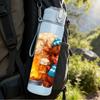 1PC Cozy Bear Campfire Winter Pattern 750ml Color Plastic Sports Water Bottle Leakproof Flip Straw Lid Suitable for Sports Office Home Use