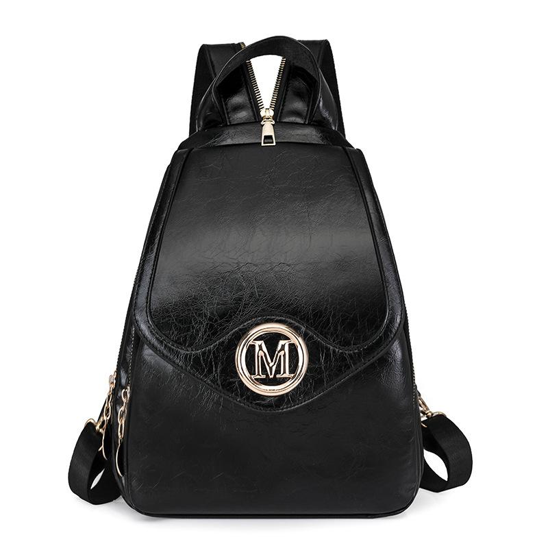 Flip-top Ladies' Small Backpack: Fashionable Casual Simple and Large-capacity Double-shoulder Backpack