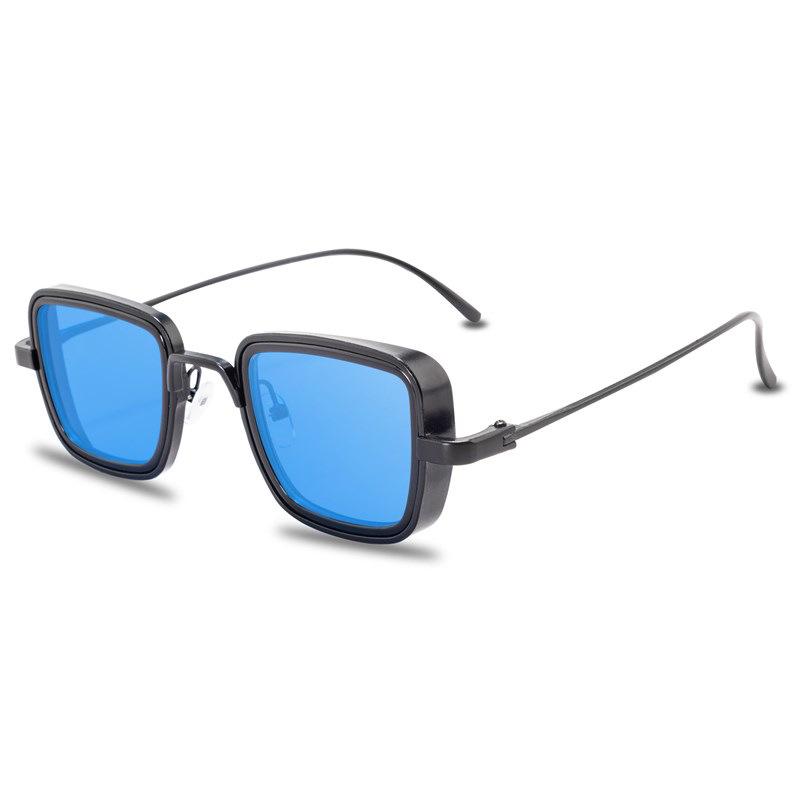 Unisex Vintage Square Frame Sunglasses: Trendy Metal Thick-Rimmed Outdoor Fashion