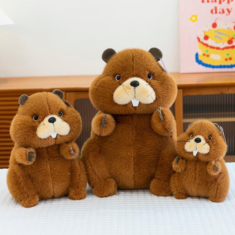 Cute simulation groundhog plush toy throw pillow zoo doll birthday gift cute doll