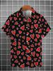 New Men'S Hawaiian Shirt, Heart Pattern Fashionable And Individual, Casual Loose Fit, Romantic Valentine'S Day Confession Gift