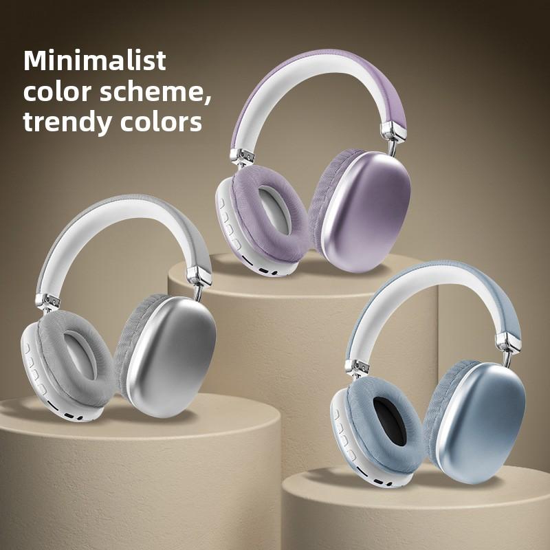 Head-mounted New Wireless Bluetooth Earphones Active Noise Cancelling Gaming Headset Compatible with Android Apple Samsung