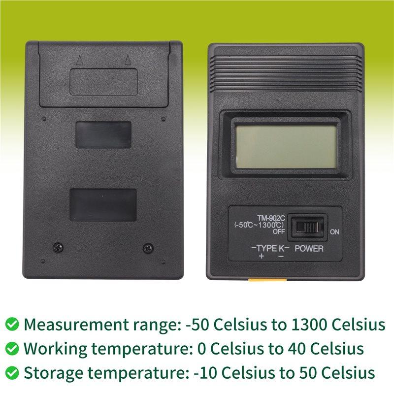 A84E-TM-902C(-50 Celsius To 750 Celsius) Temperature Meter TM902C Digital K Type Thermometer Sensor + Thermocouple Probe Detecto