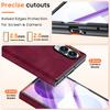 Samsung Galaxy Z Fold 8 Folding Phone Case with Leather Finish Shockproof Protection and HD Screen Protector-Red