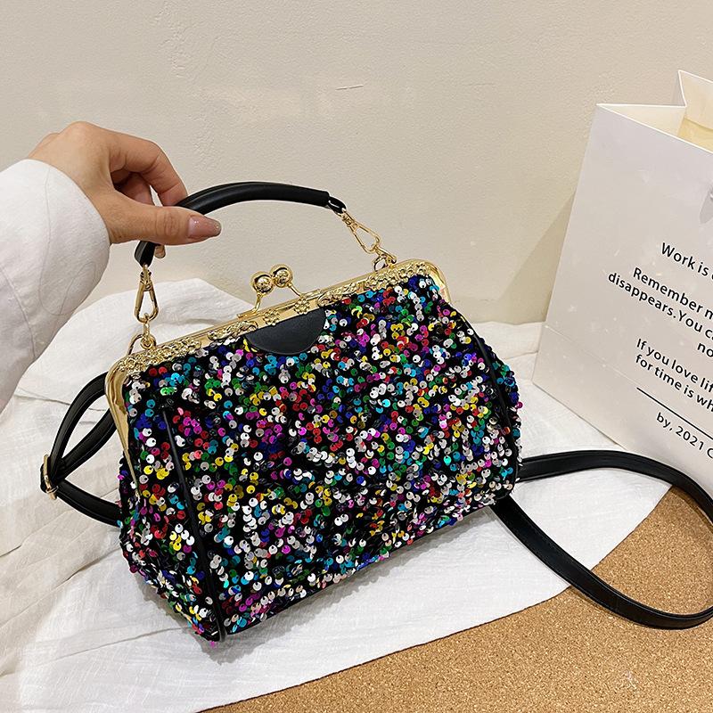 Flitrová taška s klipem 2024 evropský a americký personalizovaný design ins internetová celebrita zahraniční styl přenosná messenger taška přes rameno