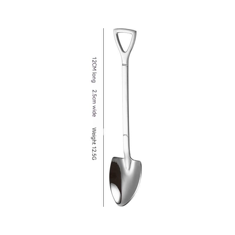 1PC 304 Stainless Steel Retro Coffee Spoon Shovel Ice Cream Spoon Creative Tea Spoon Fruit Forks Fashion Tableware