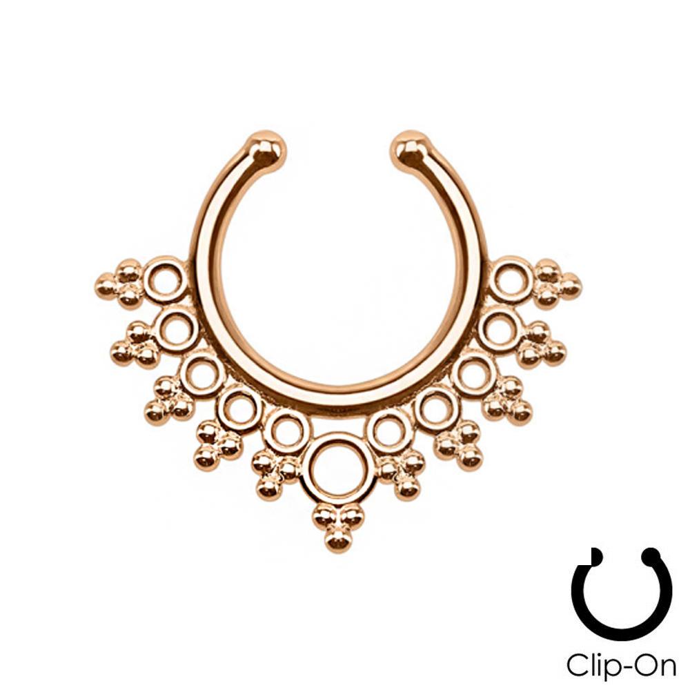 16g Steel Gold CZ Septum Fake Piercing Mix Styles Falso Septum Nose Rings Clickers Men Body Jewelry Piercing Nariz Daith Helix