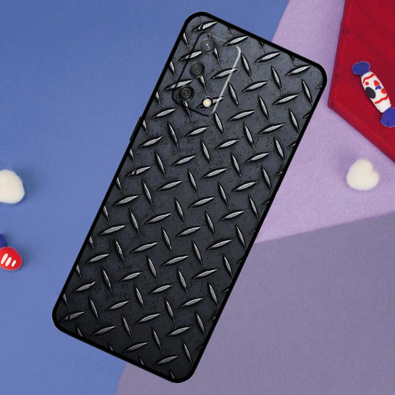 Steel Iron Metal Pattern Case For OPPO A74 A94 A54 A17 A57 A77 A18 A58 A78 A98 A15 A52 A72 A5 A9 A53S A16 A76 A96
