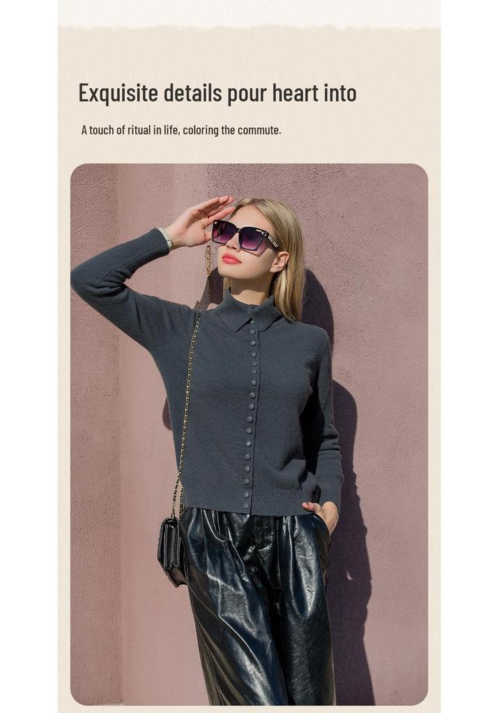 Women's Elegant Cashmere Button Cardigan - Slimming, Fashionable, Versatile Autumn/Winter Knitwear