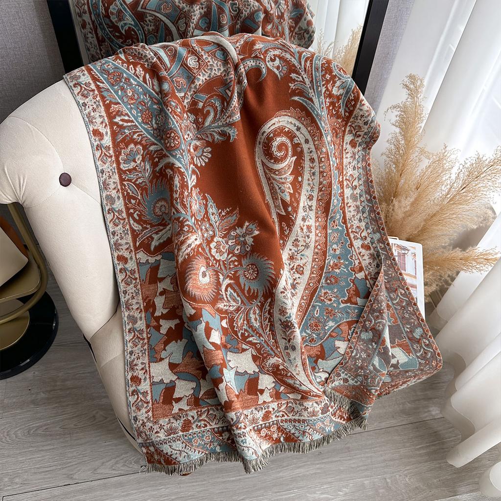 Winter Imitation Cashmere Scarf Women Design Outdoor Warm Pashmina Blanket Scarves Female Shawl Wraps Thick Foulard Bufanda