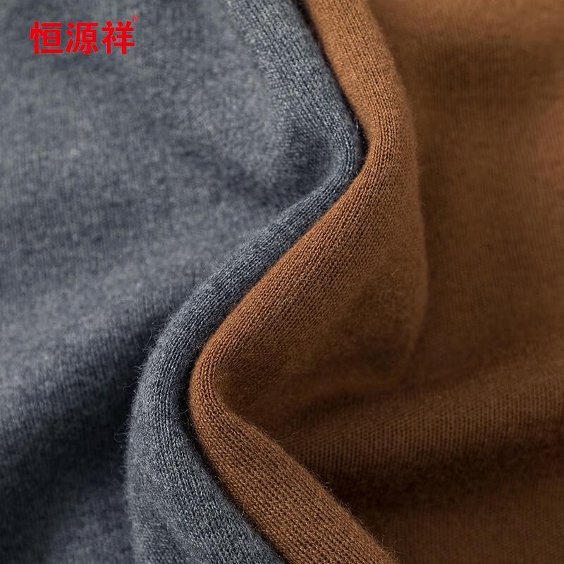 Hengyuanxiang Men's 100% Cashmere Thick Round Neck Sweater