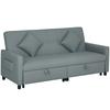 Three Person Velvet Feel Sofa Bed Grey