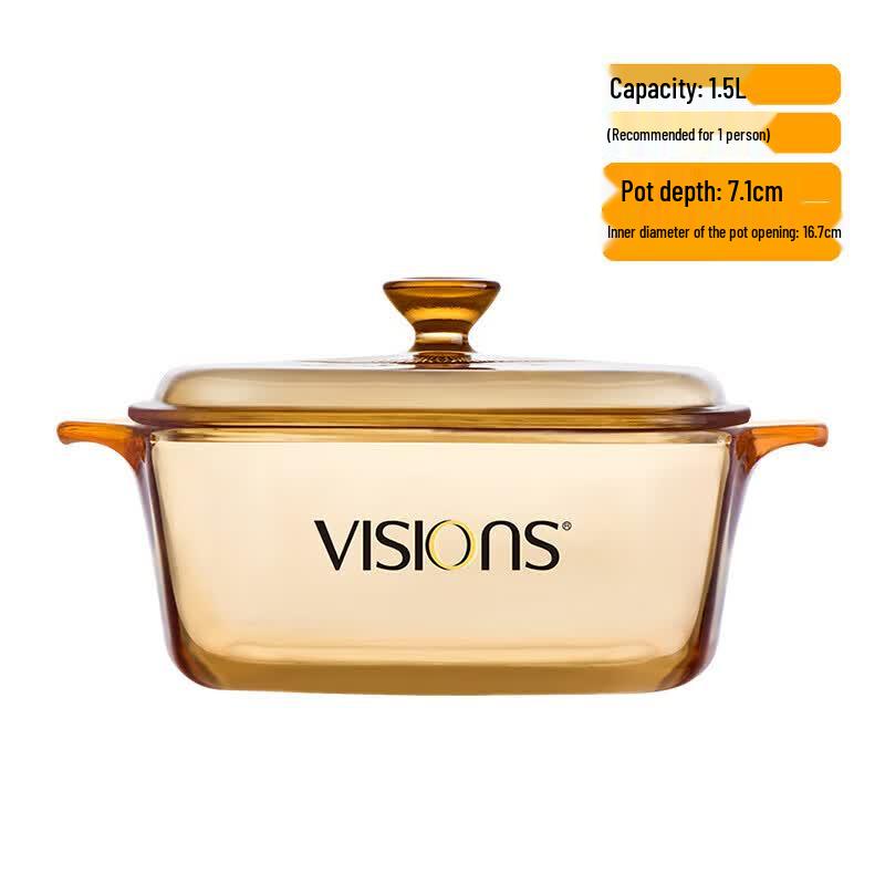 Квадратная стеклянная форма для запекания VISIONS 1,5 л, прозрачная