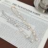 Korean Style S925 Sterling Silver Beaded and Layered Pearl Necklace for Women - Elegant Sweater Chain Accessory