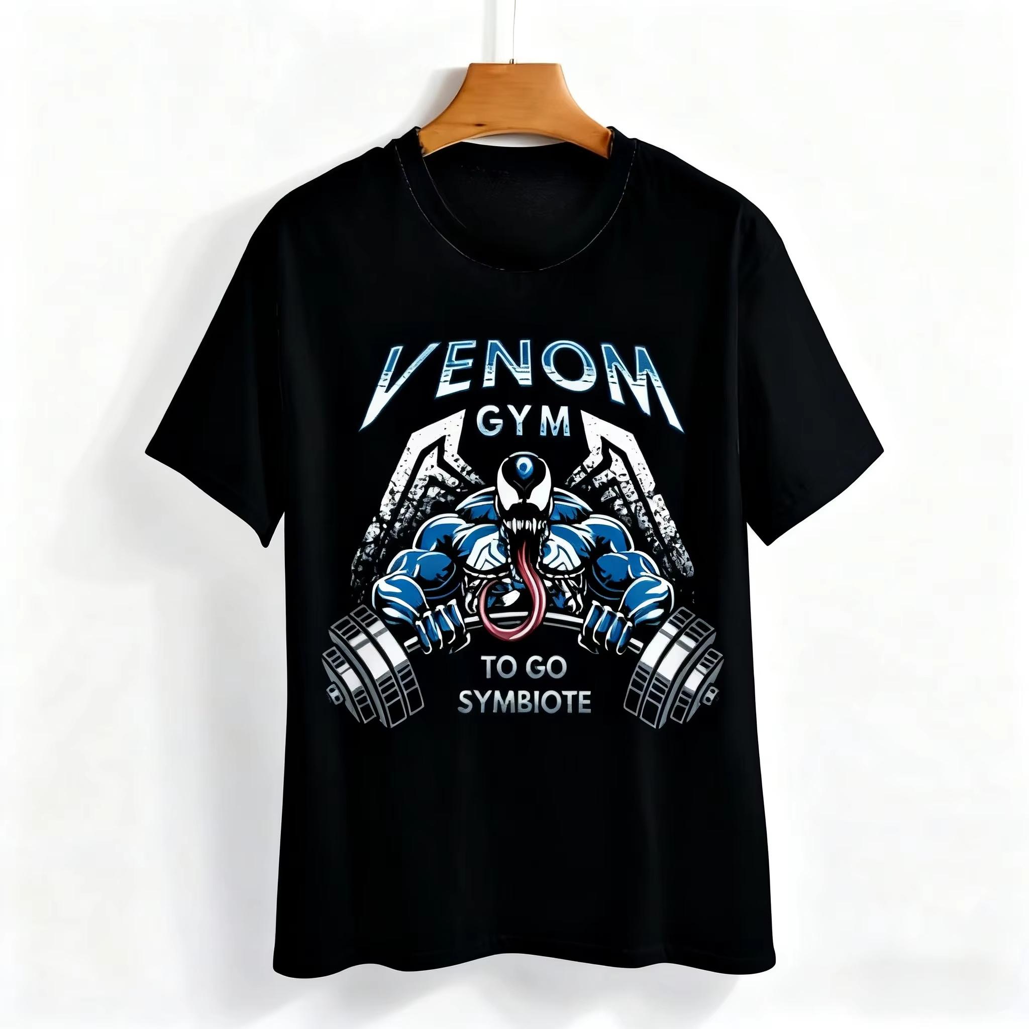 

Marvel Authentic 2026 New Edition Marvel Venom Fitness Print HighQuality Fashion Unisexs LooseSleeved Sport TShirt L