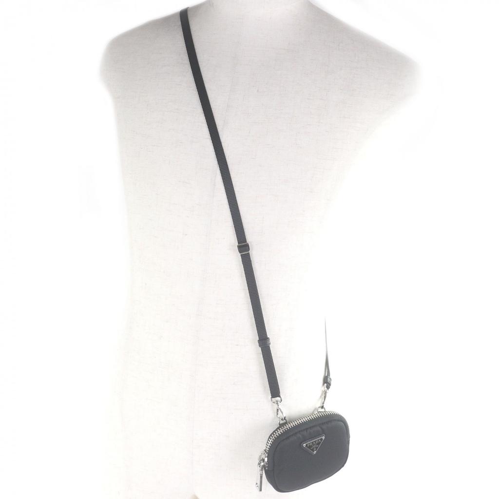 Excellent PRADA Pouch Triangle Logo Triangle Plate Shoulder Mini Cargo Used