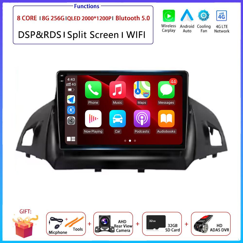 For FORD C-MAX KUGA 2 ESCAPE 3 2012 - 2019 Car Android Carplay Auto Radio Navigation GPS Multimedia Video 4G AMI Android Auto