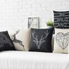 Nordic Concise Geometric Design Home Decor Cotton Linen Cushion Cover Animal Deer Letter Style Sofa Throw Pillow Case Cojines
