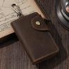 Retro Crazy Horse Leather Key Holder - Men's Genuine Leather Waist Pouch, Access Card Key Cover, Home Key Storage Bag.