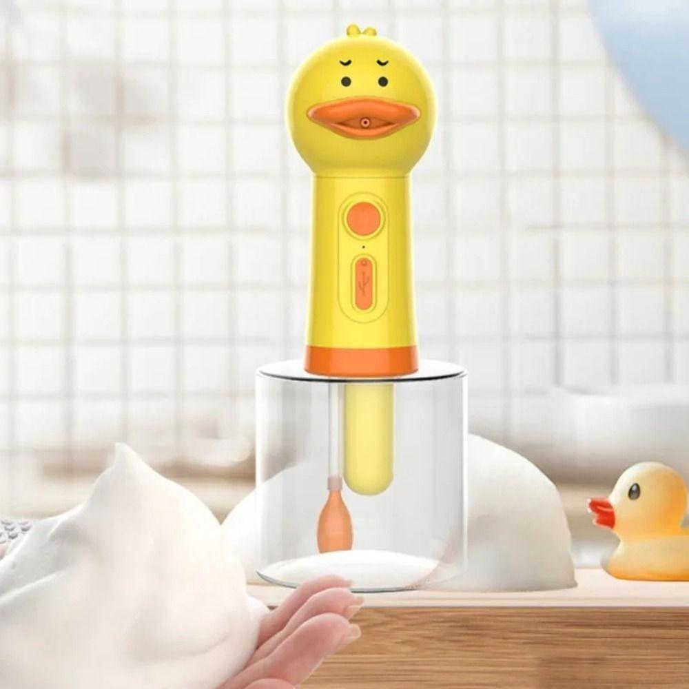 USB Gelbe Ente Haustier Blasenmaschine Handheld elektrisch Haustier Reinigungs Schaummaschine Automatische Blasen Haustier Reinigungsmaschine Katze