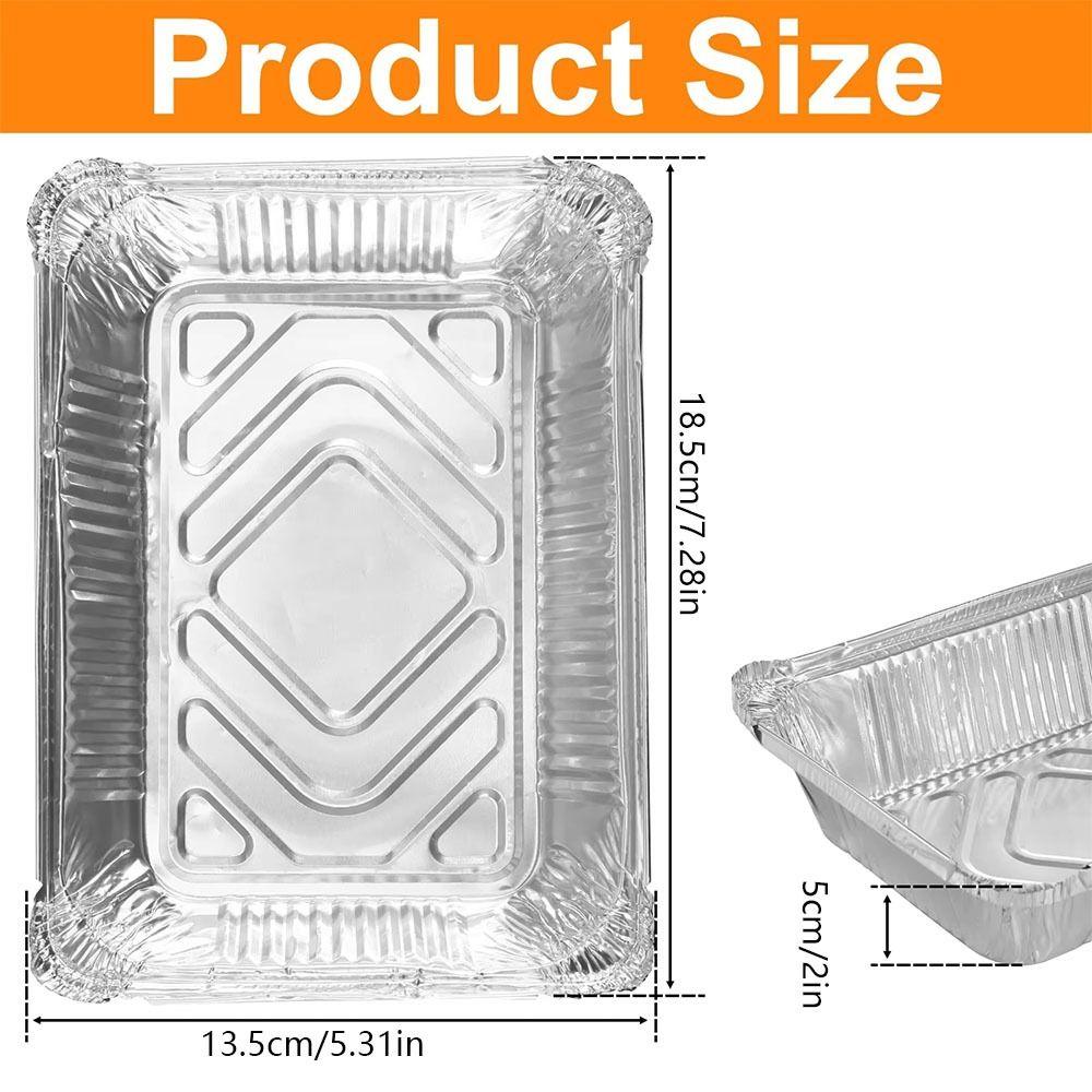 10PCS Con Tapas Contenedores de Comida de Aluminio Cuadrados Bowl para Barbacoa Nuevos Moldes para Hornear Para Llevar