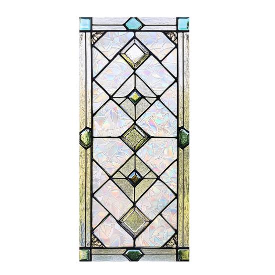 Stained Glass Window Privacy Film Vintage Decorative Frosted Static Cling Waterproof Reusable UV Sun Blocking Glass Sticker Cover