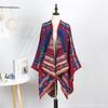 Outdoor Travel Camping Shawl Women'S Double-Sided Large Scarf Ethnic Style Warm Cape Shawl