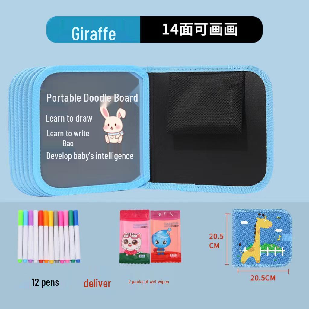 Portable Children's Drawing and Coloring Board - Reusable, Erasable, and Compact Toy for Kids