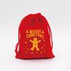 Christmas Red Velvet Drawstring Gift Bags