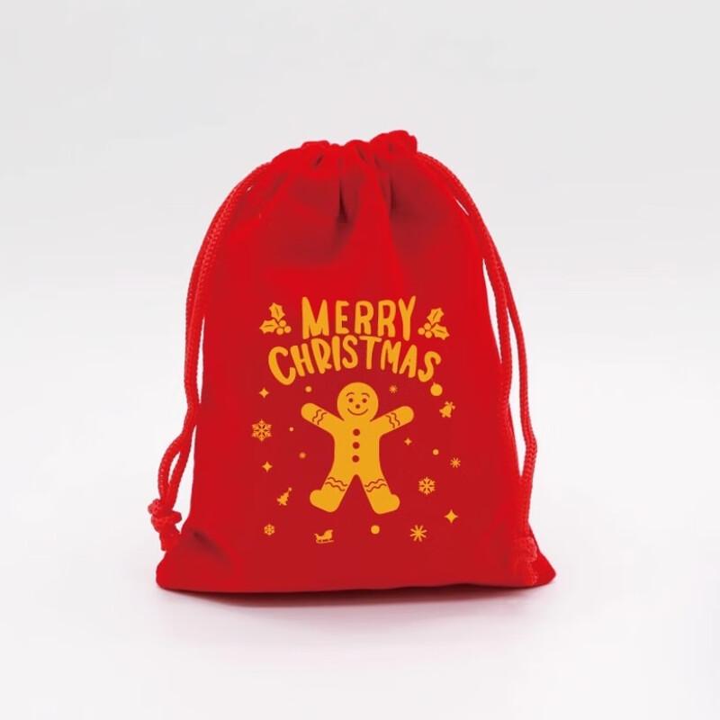 Christmas Red Velvet Drawstring Gift Bags