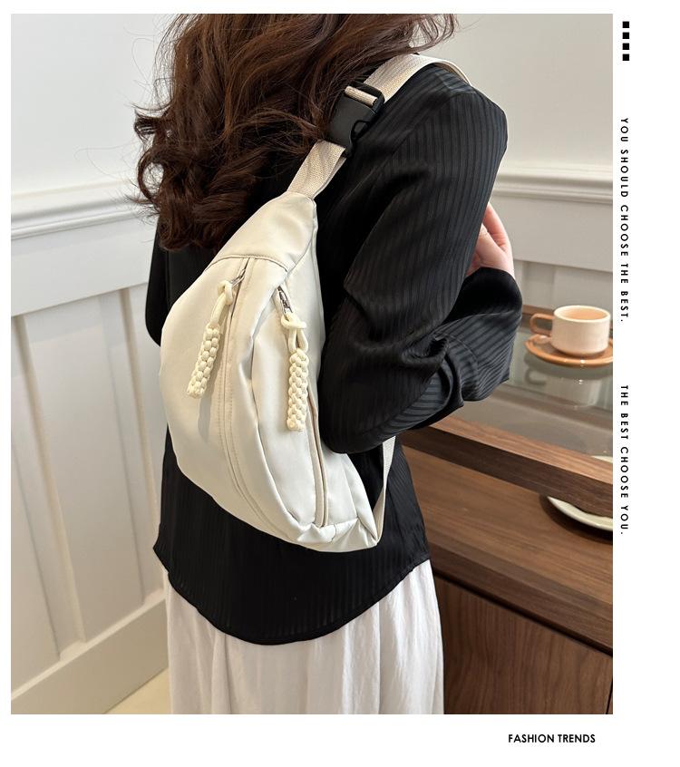 Casual Messenger Breast Bag 2025 Hot Sale New Versatile Solid Color Bag Women's Trend Sports Capacity Commuter Cycling Bag