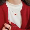 New Year's red pony earrings necklace ring natal year retro temperament jewelry set light luxury high-end jewelry