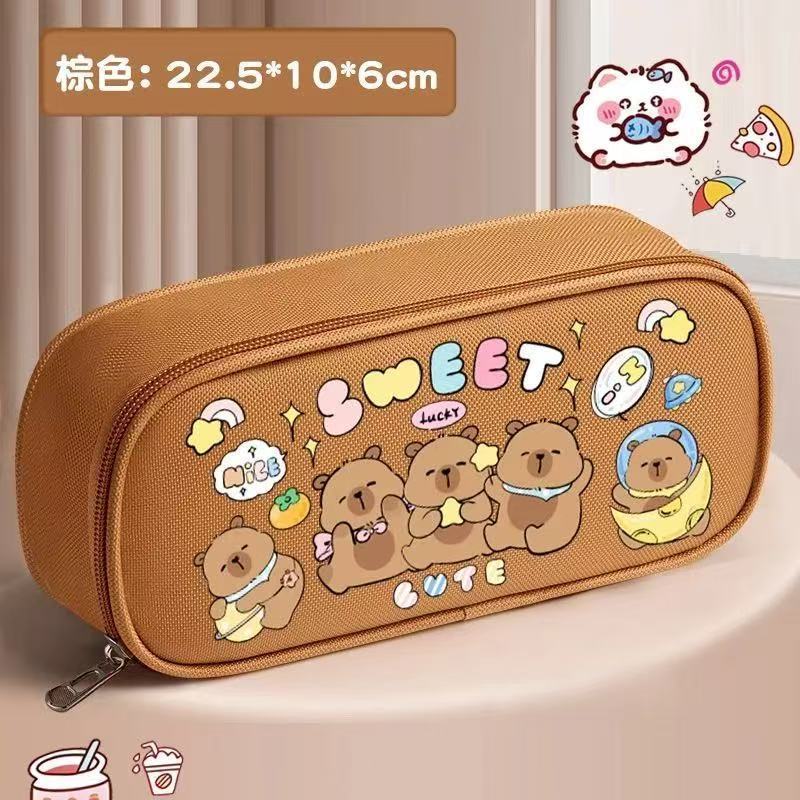 Capybara Pencil Case: Cute, Large-Capacity Children's Stationery Case—Multifunctional Cartoon Pencil Case for Students