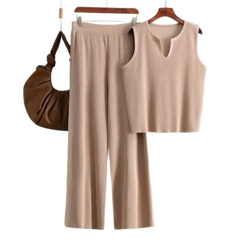 Fashion Wind New Fashion Casual Knitting Vest Pants Suit Knitted Vest and Pants Set