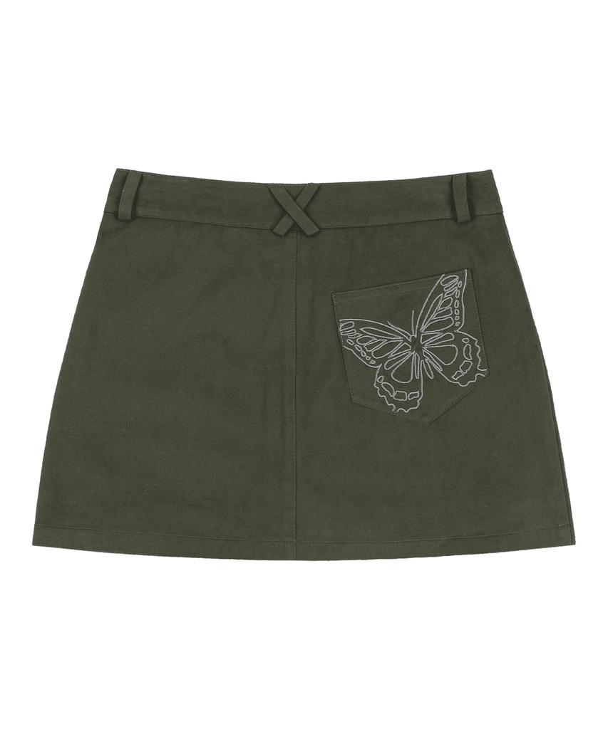Fancy Club [Nf] Biker Pintuck Mini Skirt (Khaki)_F24Qd865