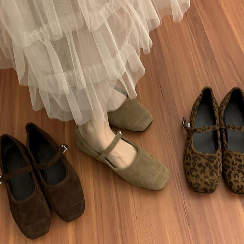 Designer Vintage Slip On Women Mary Jane Shoes Fashion Flats Square Toe Shoes 2026 Spring Casual Dress Ballet Flats Hoes