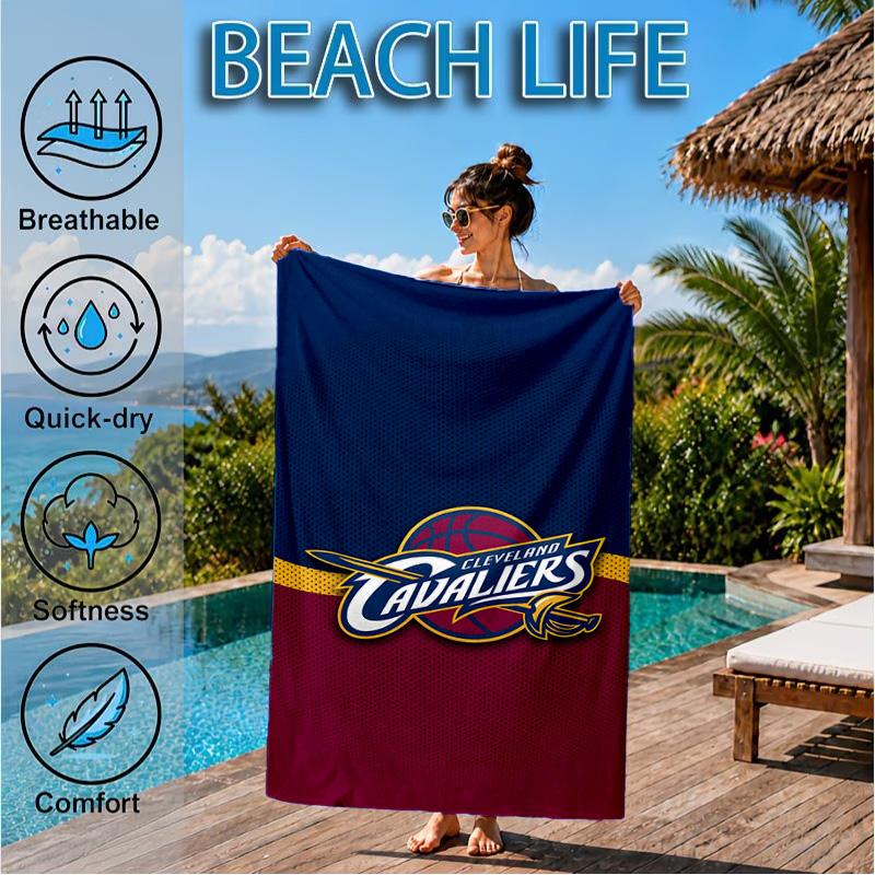 Football Cavaliers Logo Beach Towel, Microfiber Beach Towel, Perfect For Pool, Beach, Travel, Home Decor Beach Party Fan Gifts