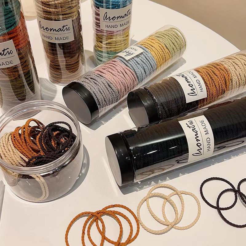 Women's Durable Leather-Covered Black Elastic Hair Ties: High-Elasticity Scrunchies, Hair Ropes & Rings