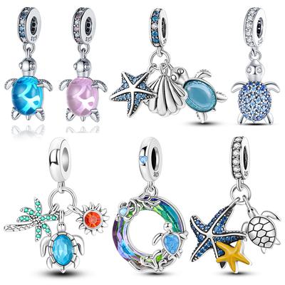 Charms Copper Murano Glass Turtle Pendant Beads Fits Bracelet Bangle Necklace Women Luxury Diy Jewelry Festival Fine Gifts